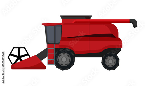 Red Combine Harvester