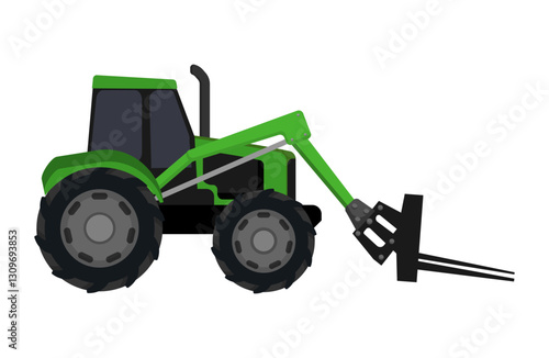 Green Tractor with Front Loader