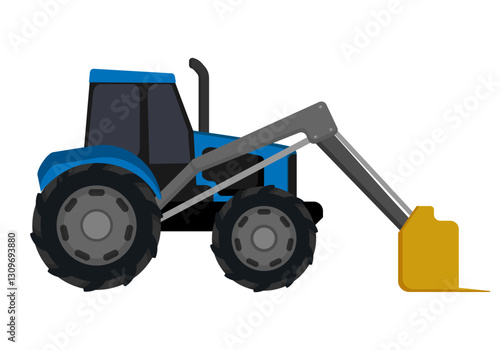 Blue Tractor with Front Loader