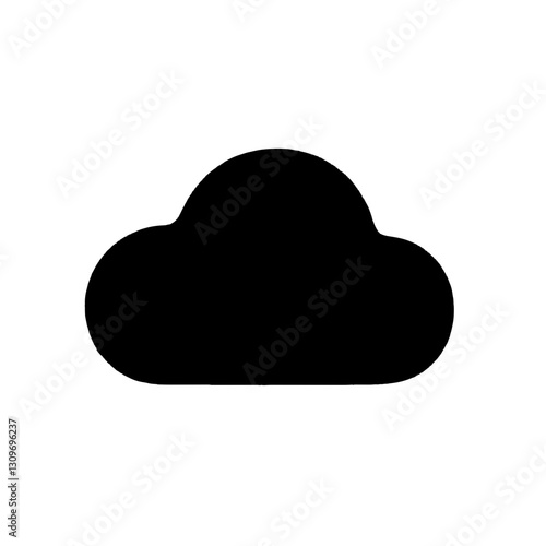 Minimalist black silhouette of a cloud symbolizing weather and digital storage
