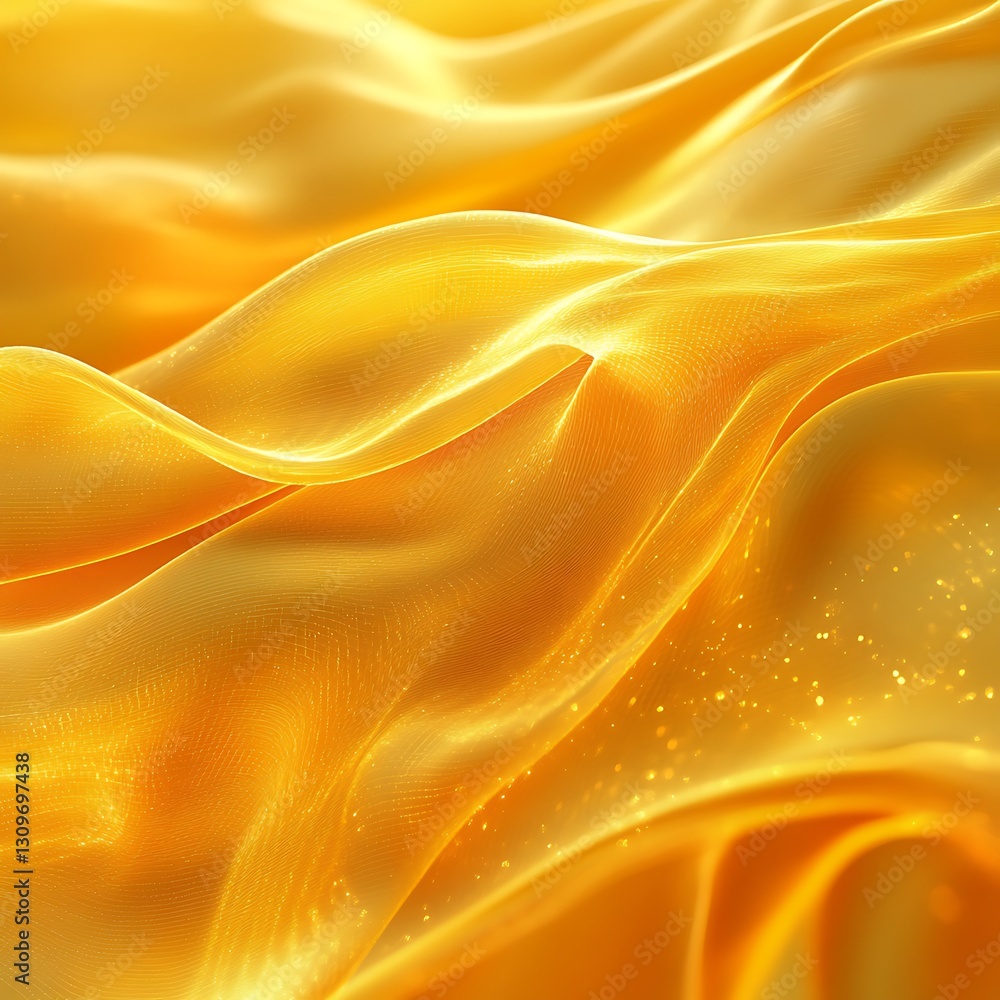 Fototapeta premium Golden Fabric Drape Luxurious Texture and Shimmer