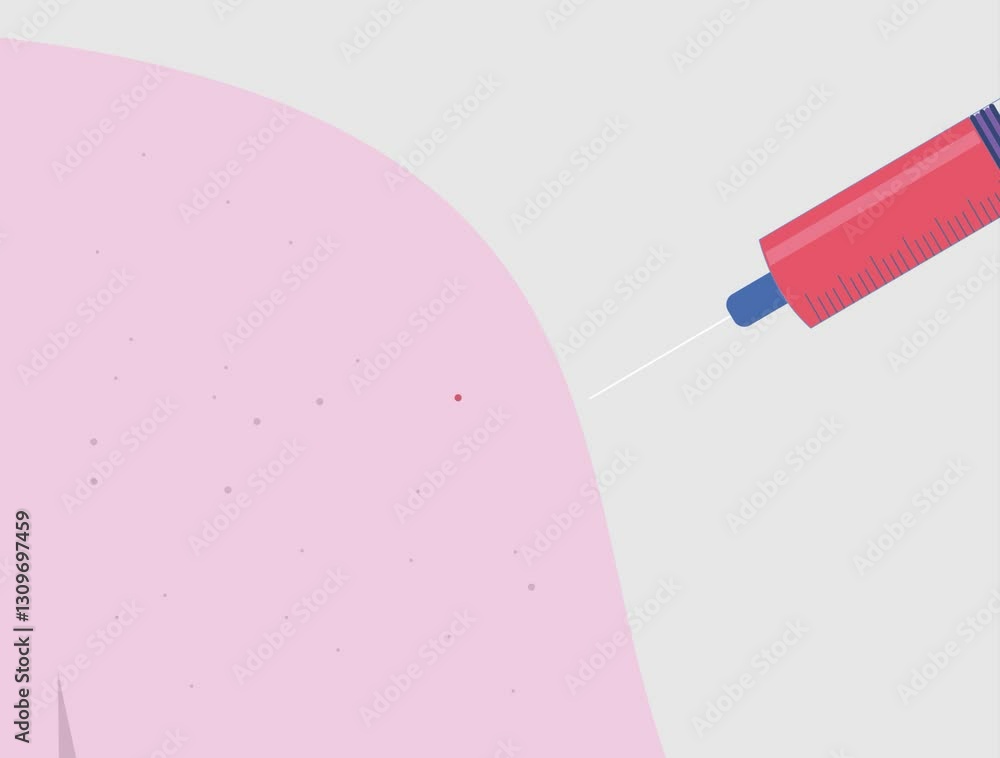 Syringe Injection Animation Immunization animation. syringe injected into the arm for background ...
