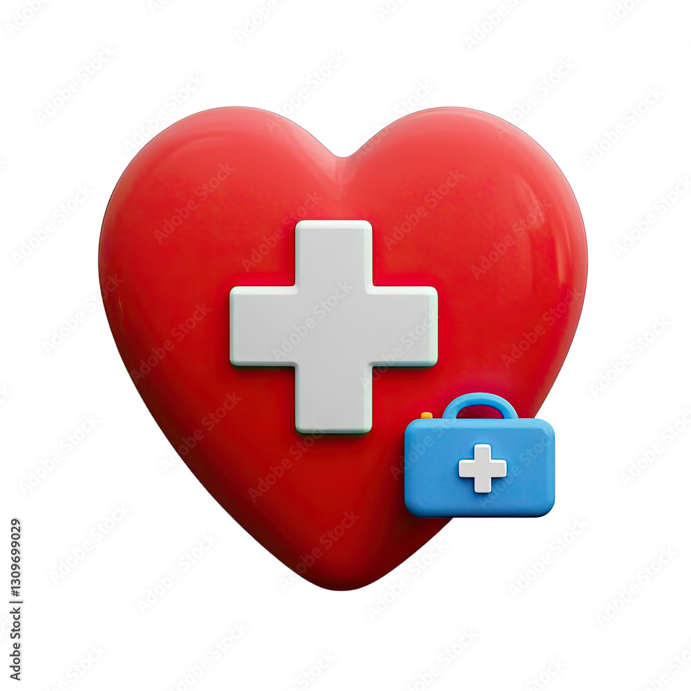 3d Red Heart and Heartbeat Wave Icon Isolated on Transparent Background, Generative AI 3d Red Heart and Heartbeat Wave Icon Isolated on Transparent Background, Generative AI