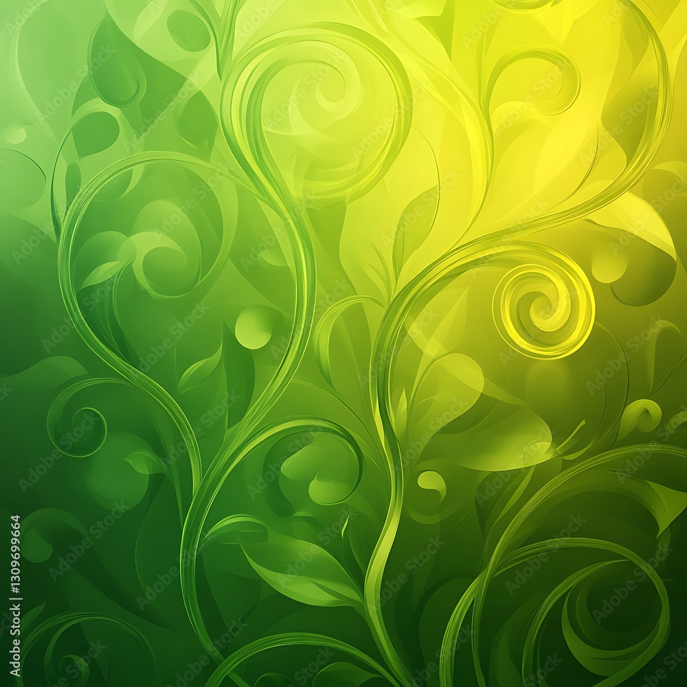 Green Floral Swirl Abstract Background Design Green Floral Swirl Abstract Background Design