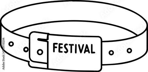Music Festival Attendees concept Festival wristband with a buckle design.