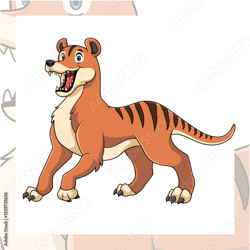 Tazmanian tiger cartoon character design photo