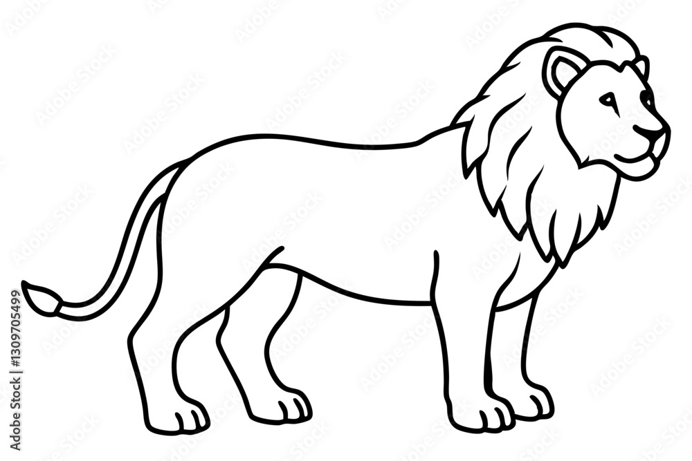 Obraz premium Geometric Lion Sketch