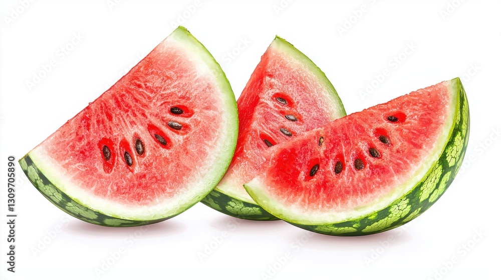 Fresh watermelon slices on a transparent background. showcasing vibrant red fruit with green rind, perfect for summer themes and healthy eating concepts. Fresh watermelon slices on a transparent background. showcasing vibrant red fruit with green rind, perfect for summer themes and healthy eating concepts.