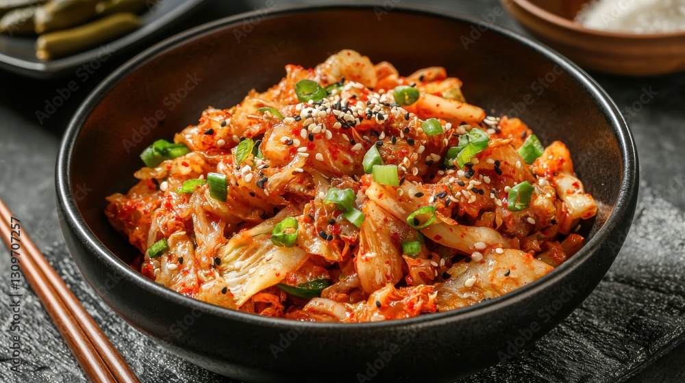 Front view of korean kimchi fried . Front view of korean kimchi fried .