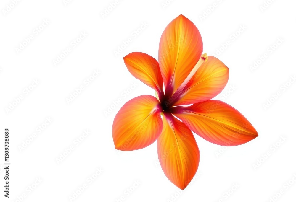 Obraz premium A vibrant single bloom, petals perfectly formed, isolated against a pure white backdrop, beautiful, delicate