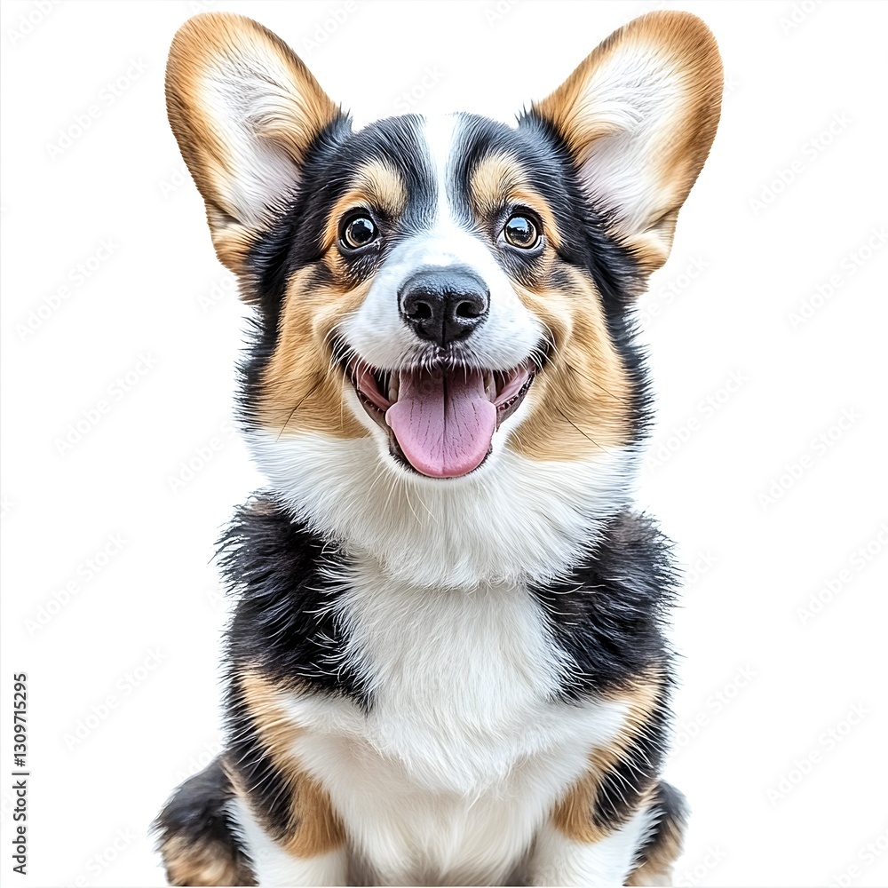 Adorable pembroke welsh corgi dog with its tongue out sitting and enjoying a beautiful day outdoors Adorable pembroke welsh corgi dog with its tongue out sitting and enjoying a beautiful day outdoors