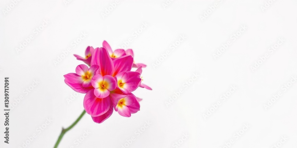 Obraz premium A single, vibrant flower blossoms against a pure white backdrop, flower, garden