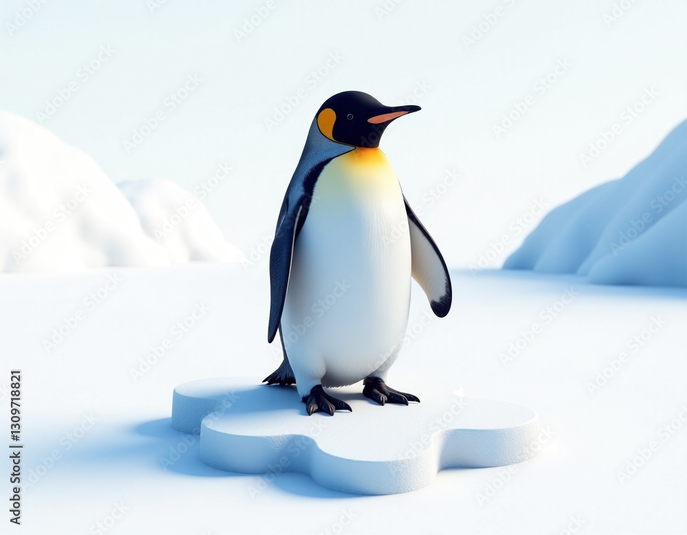 Fototapeta premium Emperor Penguin on Ice Floe in Antarctica
