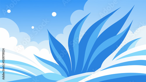 Delicate strokes of light blue and white evoking a sense of serenity and peace.. Vector illustration