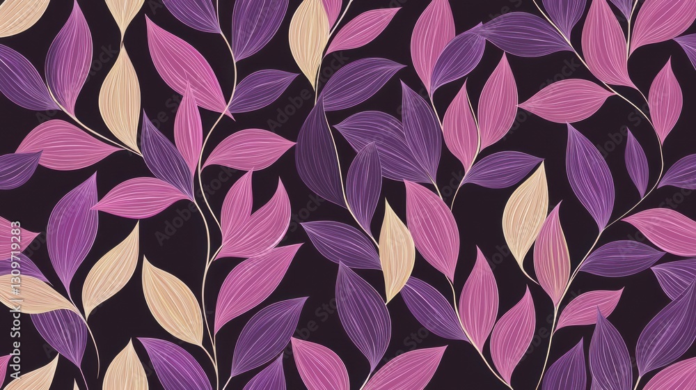 Geometric floral vector seamless pattern. Abstract vector texture. Art Deco Leaves background. Geometric floral vector seamless pattern. Abstract vector texture. Art Deco Leaves background.