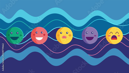 Emotions like waves. Vector illustration