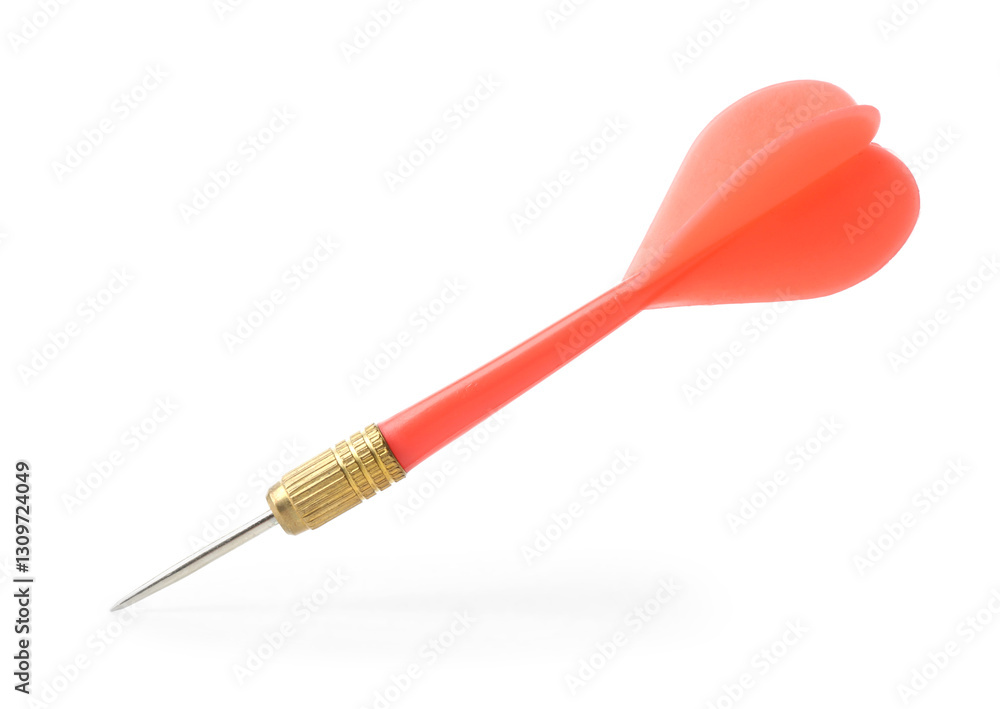 One red dart arrow in air isolated on white One red dart arrow in air isolated on white