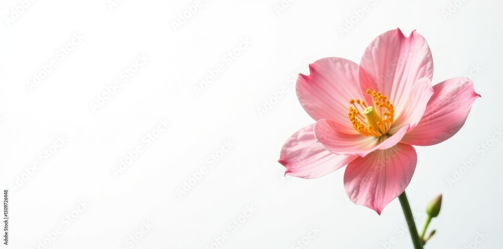 Simple yet striking solo bloom on white background, elegance, flowers, isolated Simple yet striking solo bloom on white background, elegance, flowers, isolated