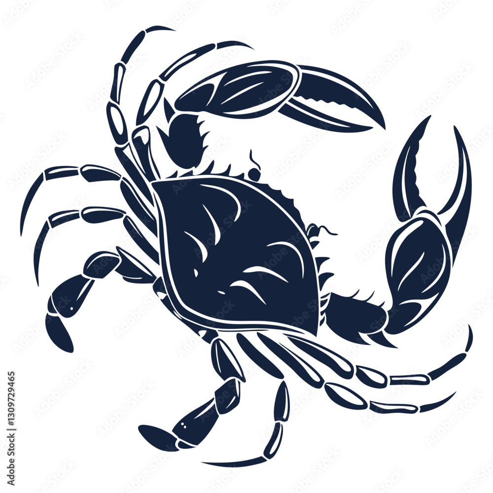 silhouette crab on white background silhouette crab on white background