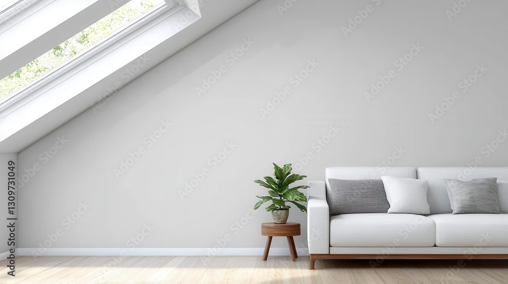 Fototapeta premium Modern Living Room with Minimalist Design and Natural Light