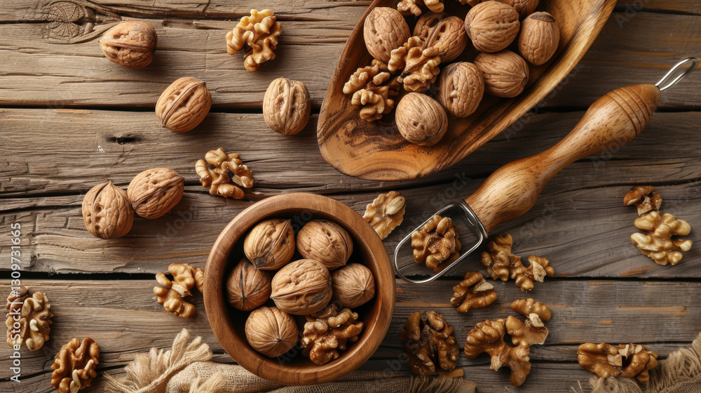 walnuts and nutcracker walnuts and nutcracker
