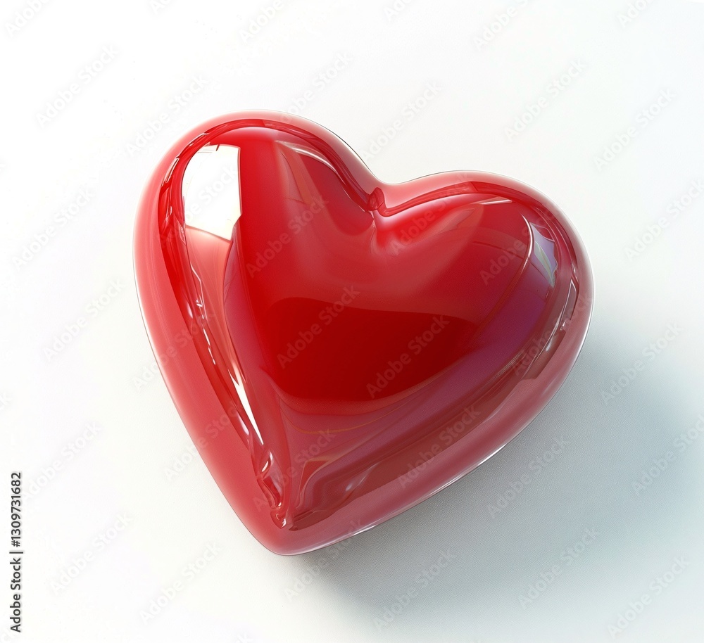 Shiny red heart, glossy finish, smooth surface, symbol of love, romantic, Valentine's Day. Shiny red heart, glossy finish, smooth surface, symbol of love, romantic, Valentine's Day.