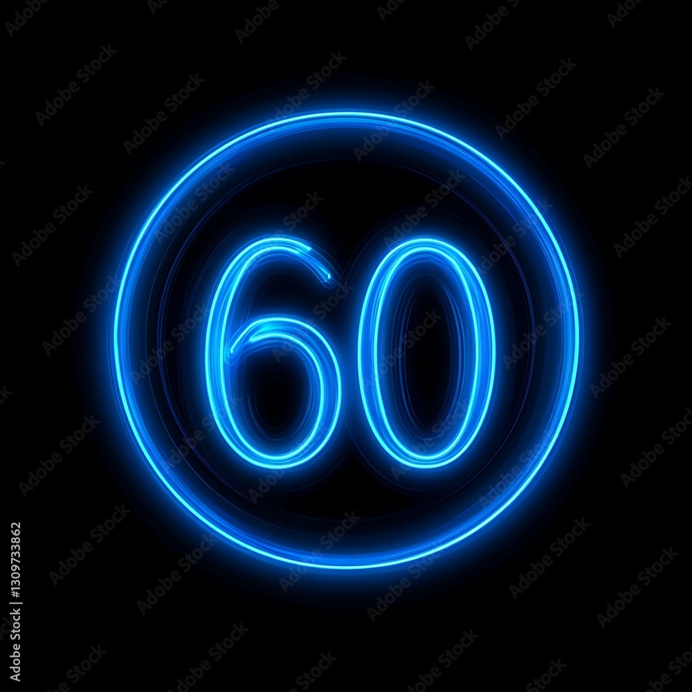 Neon speed limit sign Neon speed limit sign