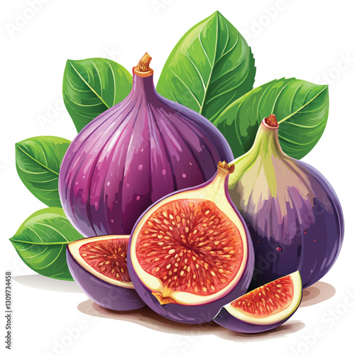 fresh figs isolated on white background