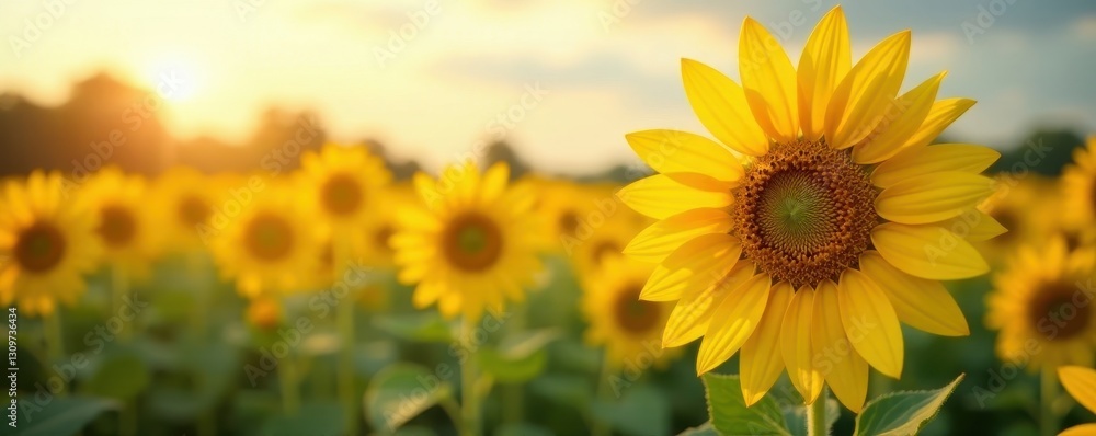 Golden sunflowers in full bloom, vibrant field , bloom, texture Golden sunflowers in full bloom, vibrant field , bloom, texture