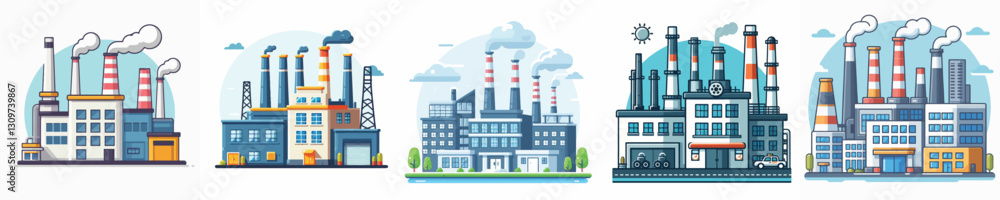 Obraz premium Factory building vector