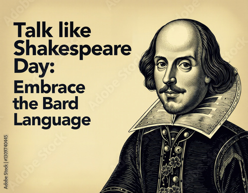 Obraz na płótnie National Talk Like Shakespeare Day Embrace the Bard's Language w salonie