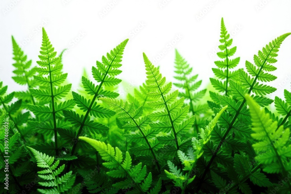 dense ferns leaves green isolated on white background, plants, plant life dense ferns leaves green isolated on white background, plants, plant life