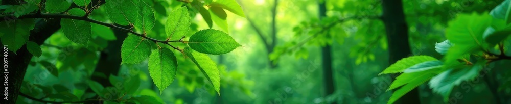 dense foliage with leaves and stems in shades of green, branches, forest dense foliage with leaves and stems in shades of green, branches, forest