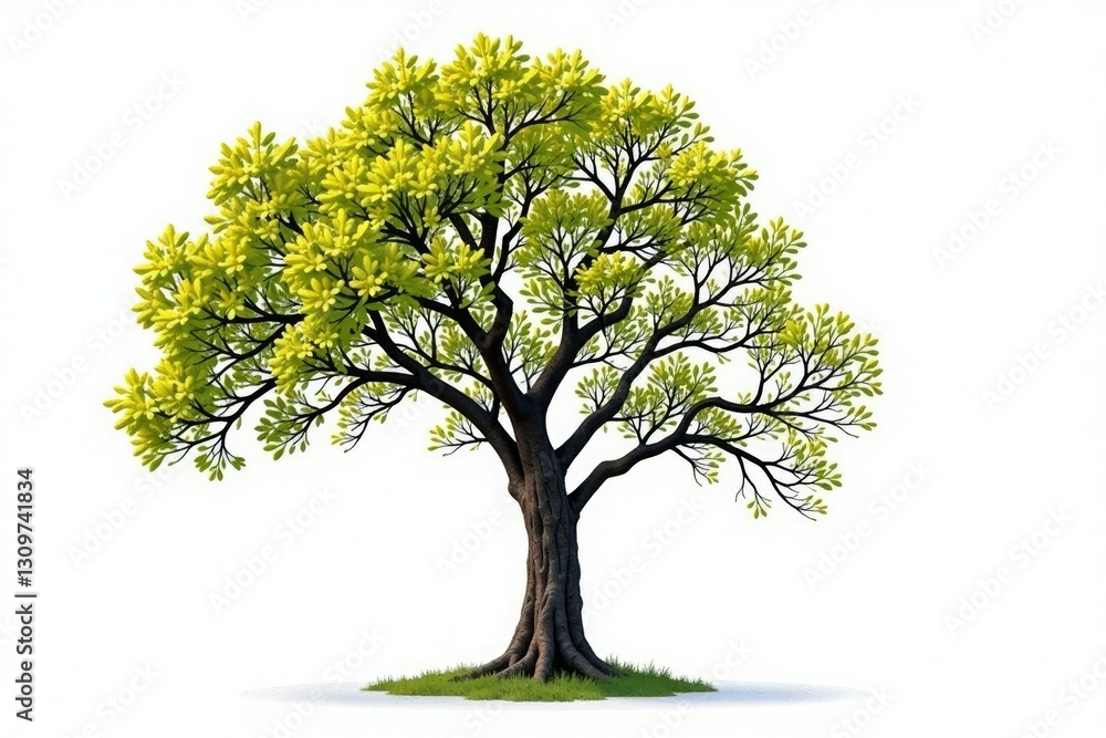 Obraz premium Simple tree branches isolated on white background, tree, rustic