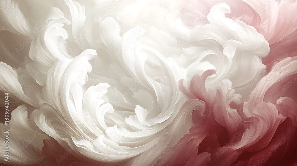 Elegant Creamy and Crimson Abstract Texture in Swirling Composition Elegant Creamy and Crimson Abstract Texture in Swirling Composition