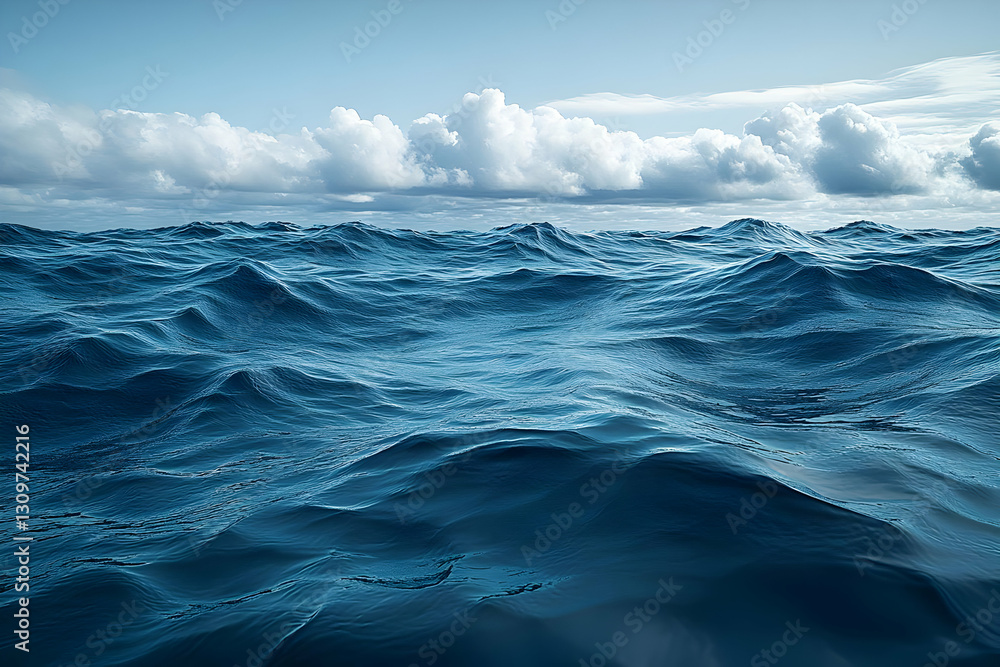 Vast Blue Ocean Waves Under Cloudy Sky Vast Blue Ocean Waves Under Cloudy Sky