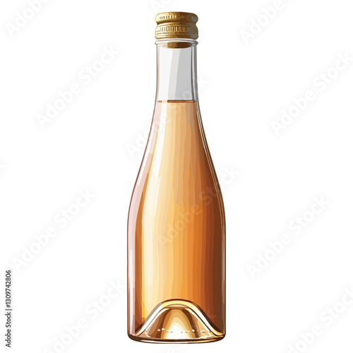Single Wine Bottle Isolated Closeup Shot