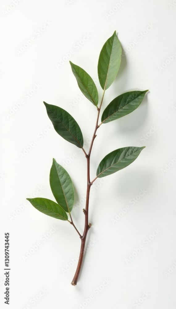 Obraz premium Single branch isolated on white background with smooth surface, smooth, elegant