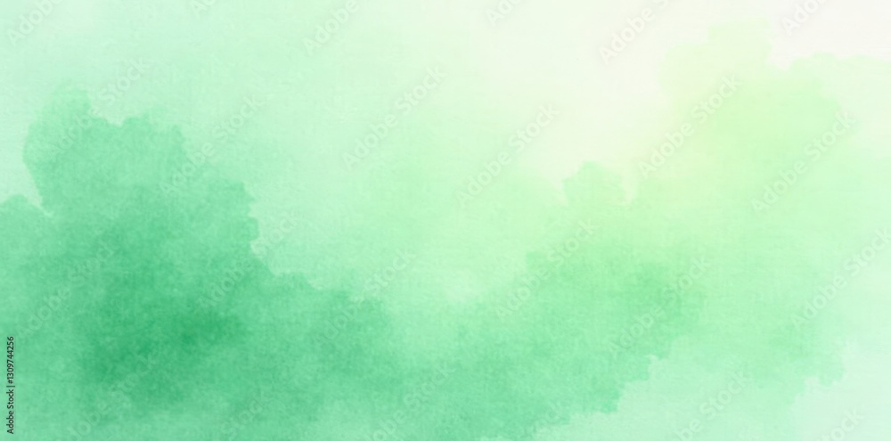Fototapeta premium Subtle light green watercolor wash, ideal for serene backgrounds , website, header, fresh
