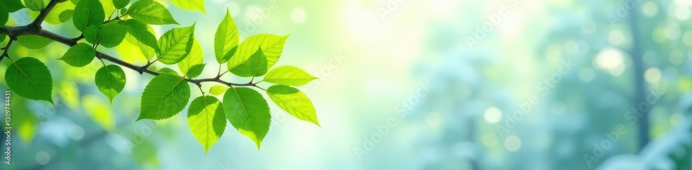 Leafy branches against a bright snowy backdrop, tree, landscape, greenery