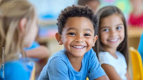 Happy Diverse Children Smiling Preschool Kids Joyful Education Childhood Portrait Playful Bright Expressions Positive School Friends Friendship       