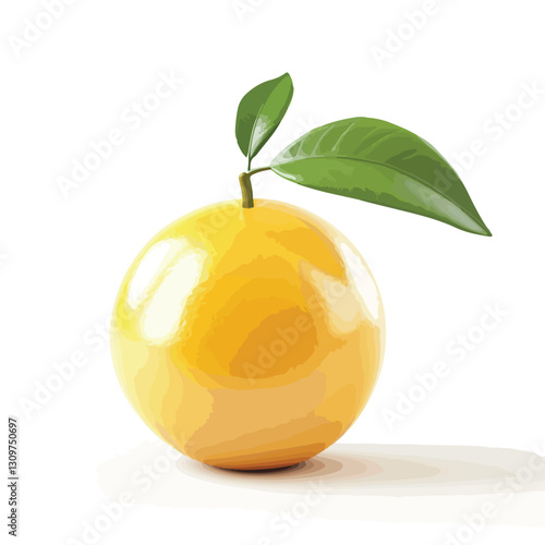Vibrant Yellow Fruit 3D Render Icon Isolated Cutout Sing