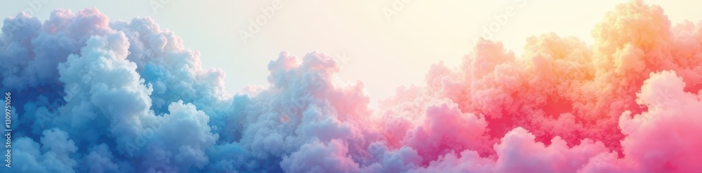 Fototapeta premium Watercolor cloud and line pattern Textured backdrop for fabric prints , decor, white, light