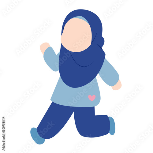 Muslim Girl Doing Exercise