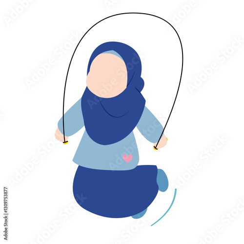 Muslim Girl Doing Exercise