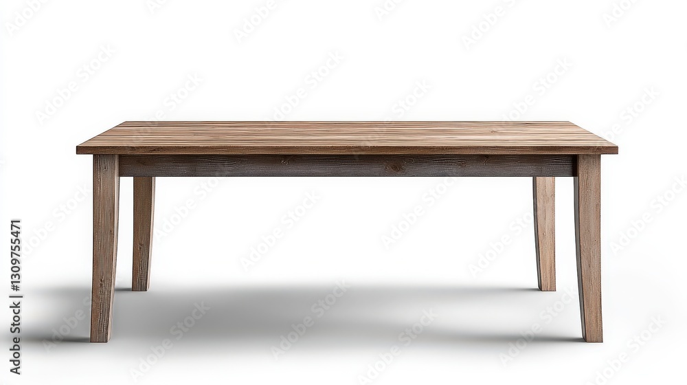 Elegant Solid Wood Dining Table on White Background Elegant Solid Wood Dining Table on White Background