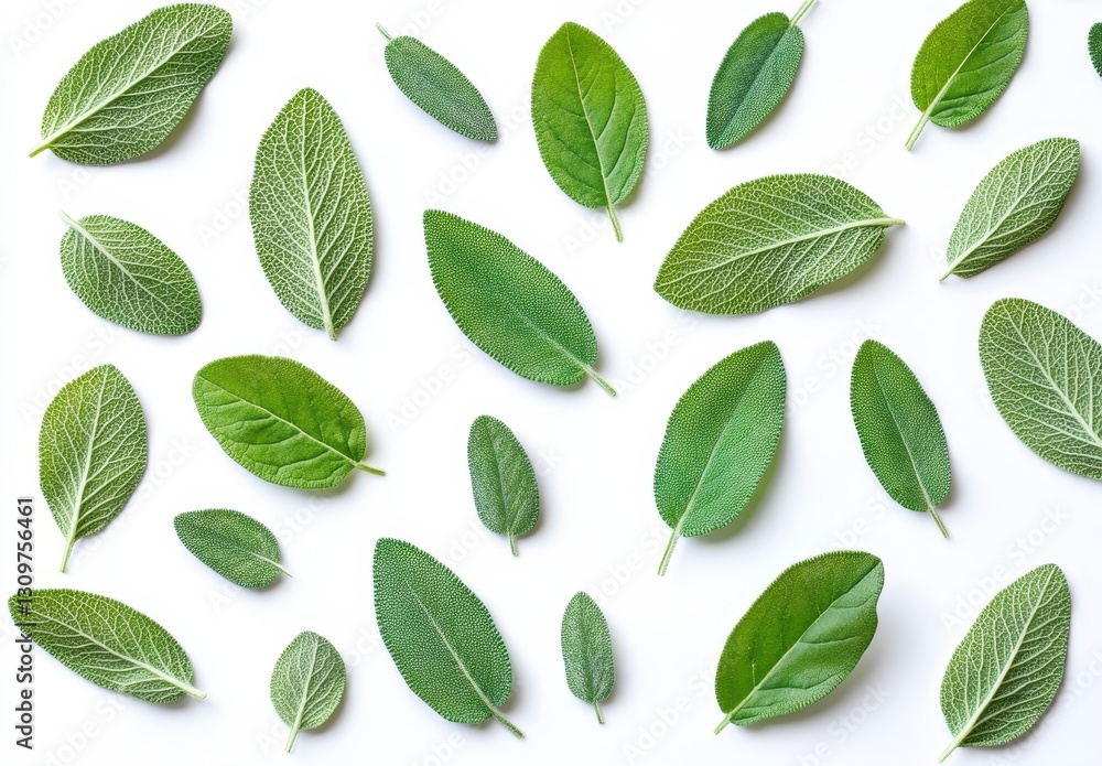 Fototapeta premium Varied Green Sage Leaves
