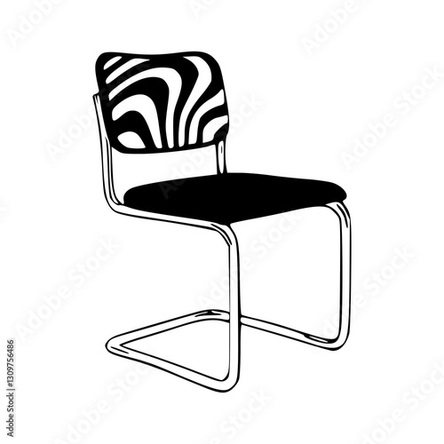 cantilever chair - minimalist outline design