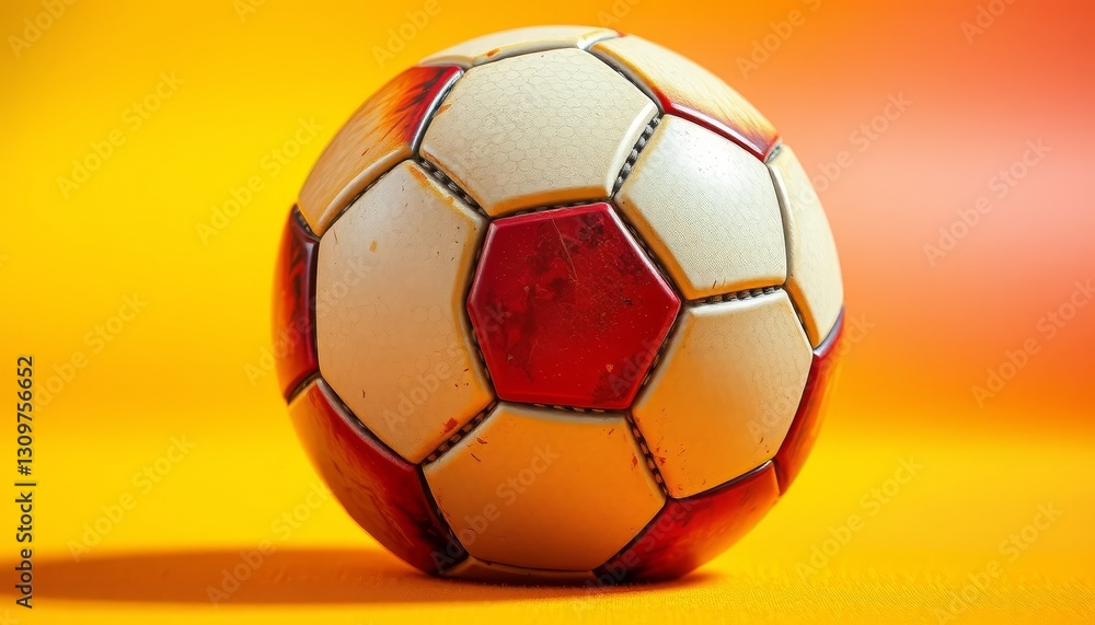 Obraz premium Close-Up of a Classic Soccer Ball with Vibrant Background Colors
