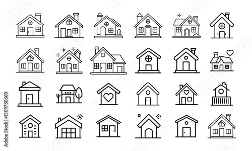 Real Estate and Home Icon Pack – House, Apartment, and More